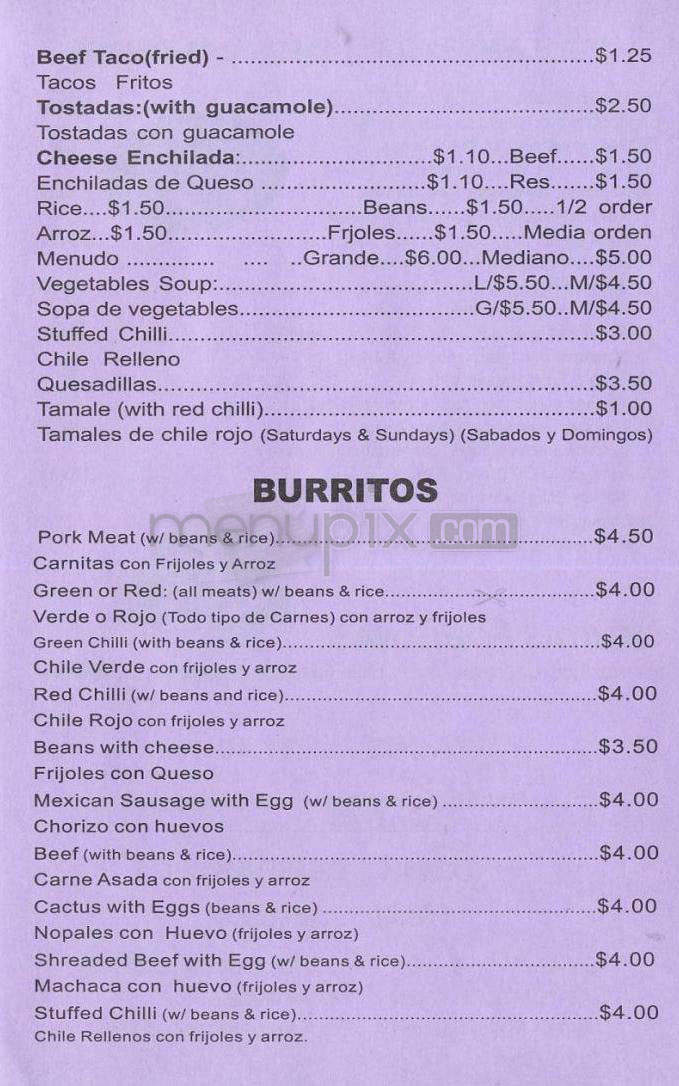 El Ruby Cafe - Glendale, CA menu_pic
