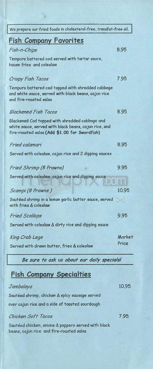El Segundo Fish Co - El Segundo, CA menu_pic
