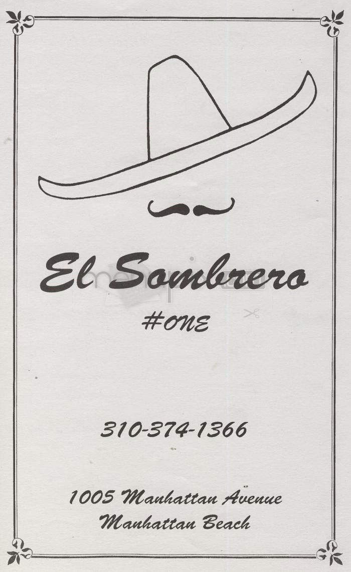 El Sombrero - Manhattan Beach, CA menu_pic