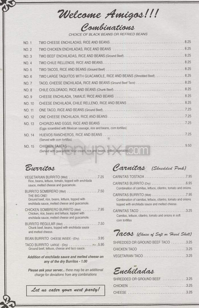 El Sombrero - Manhattan Beach, CA menu_pic