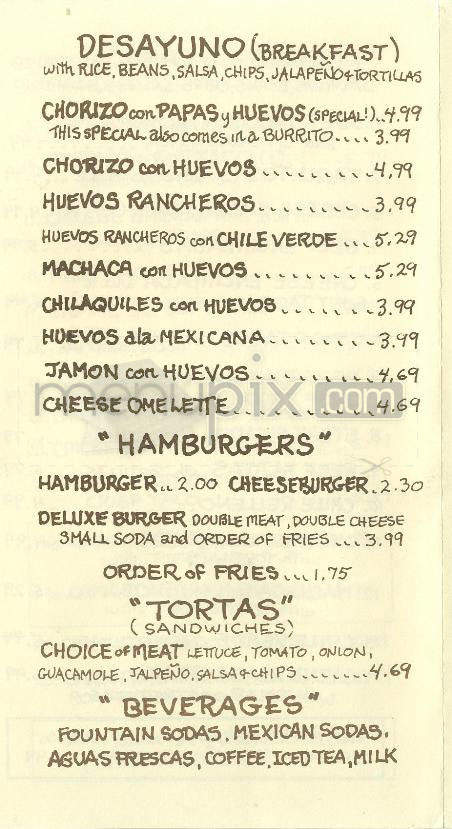 El Super Burrito - Pasadena, CA menu_pic