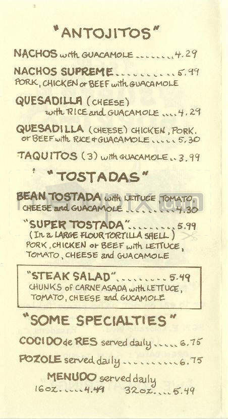 El Super Burrito - Pasadena, CA menu_pic