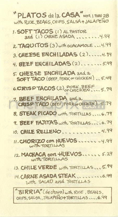 El Super Burrito - Pasadena, CA menu_pic
