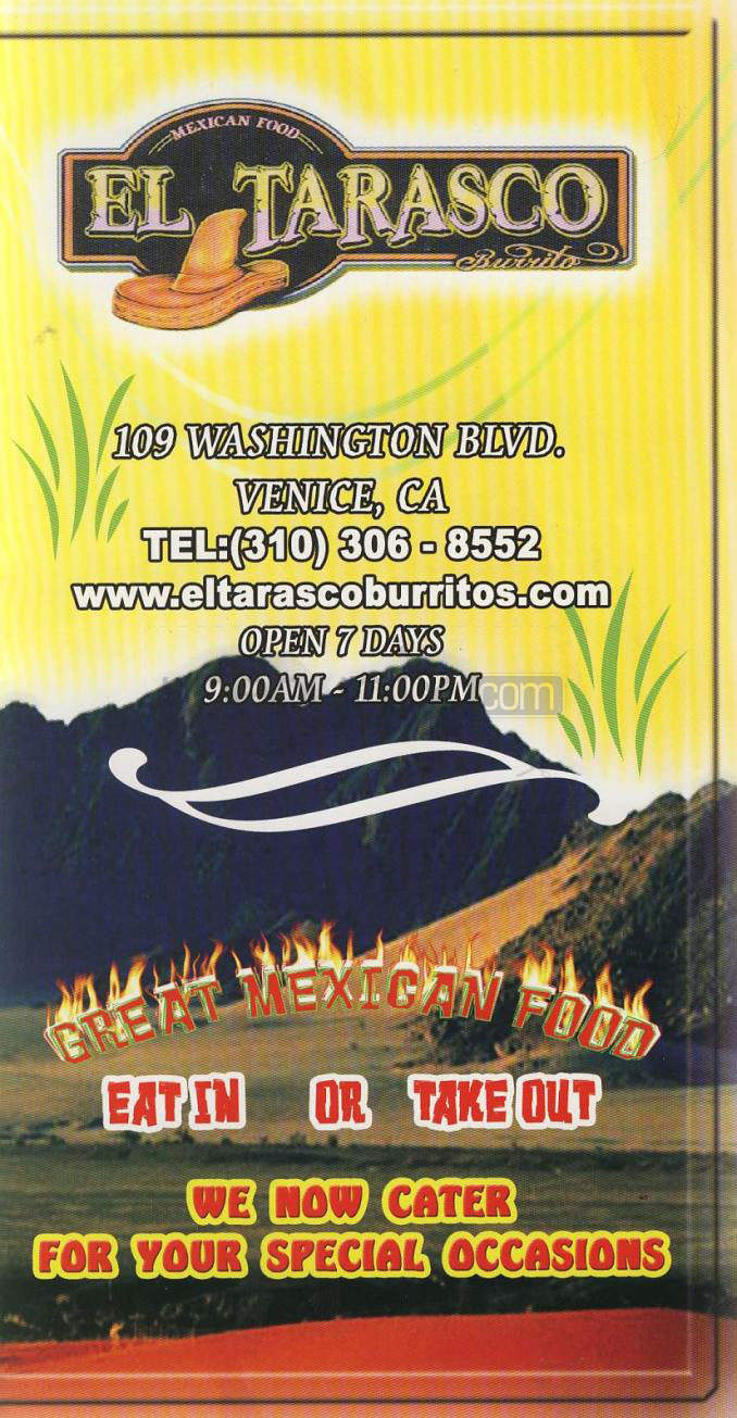 El Tarasco - Venice, CA menu_pic