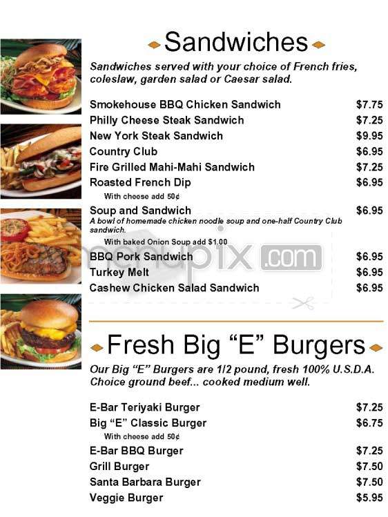 Elephant Bar & Restaurant - Burbank, CA menu_pic