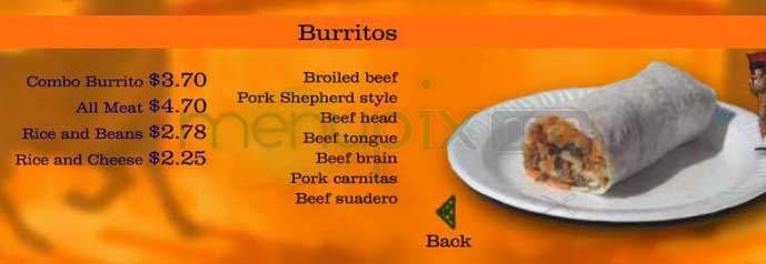 El Taurino - Los Angeles, CA menu_pic