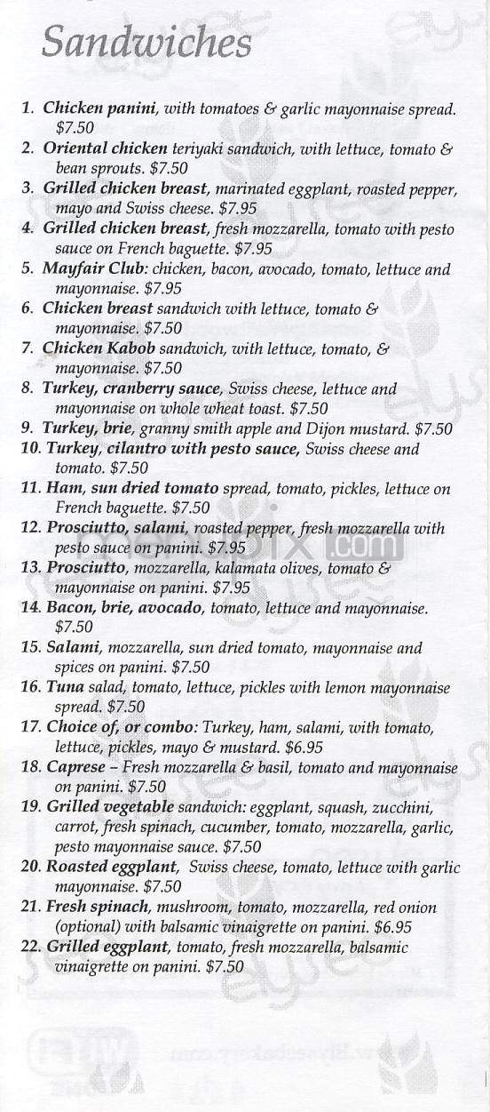 Elysee Bakery & Cafe - Los Angeles, CA menu_pic