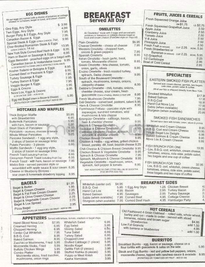 Encino Deli & Restaurant - Encino, CA menu_pic