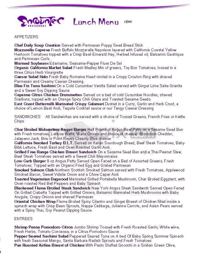 Encounter - Los Angeles, CA menu_pic