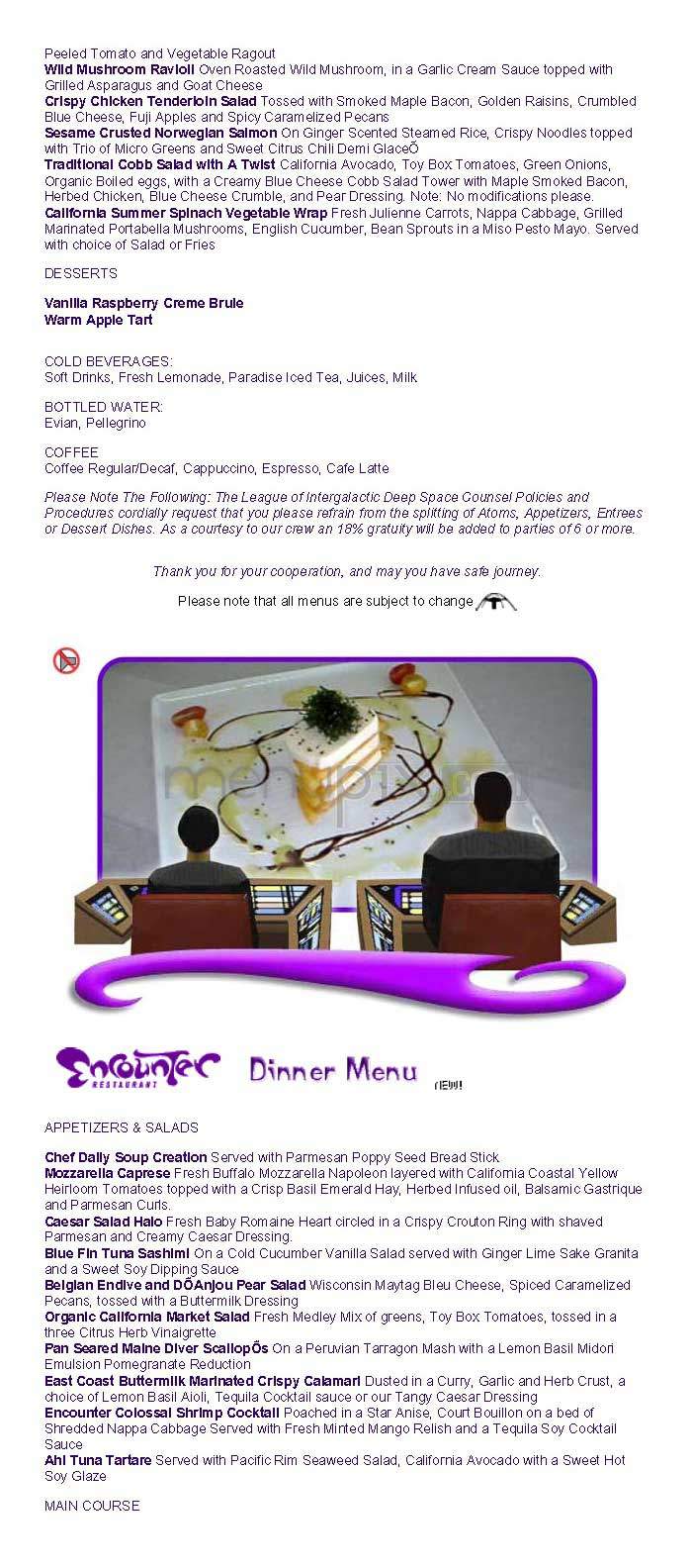 Encounter - Los Angeles, CA menu_pic