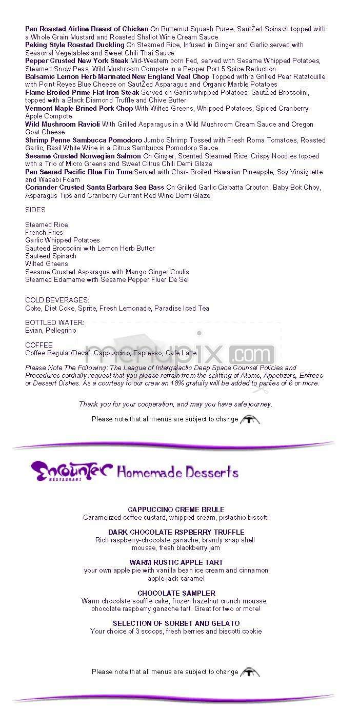 Encounter - Los Angeles, CA menu_pic