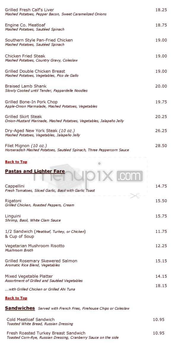Engine Co No 28 - Los Angeles, CA menu_pic