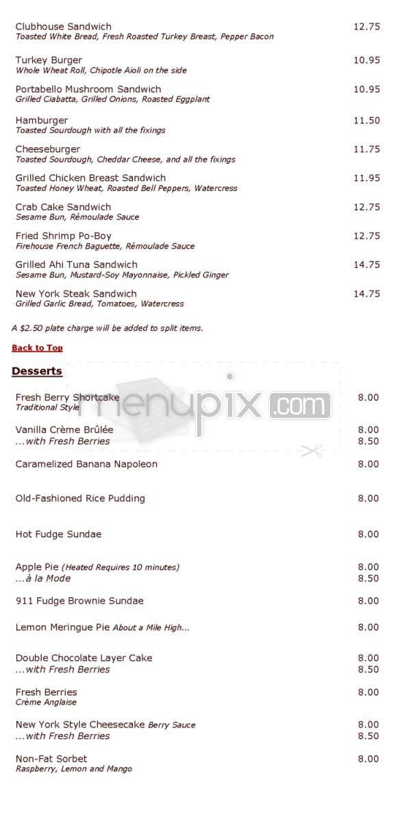 Engine Co No 28 - Los Angeles, CA menu_pic