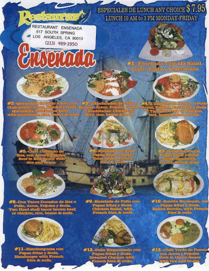 Ensenada - Los Angeles, CA menu_pic