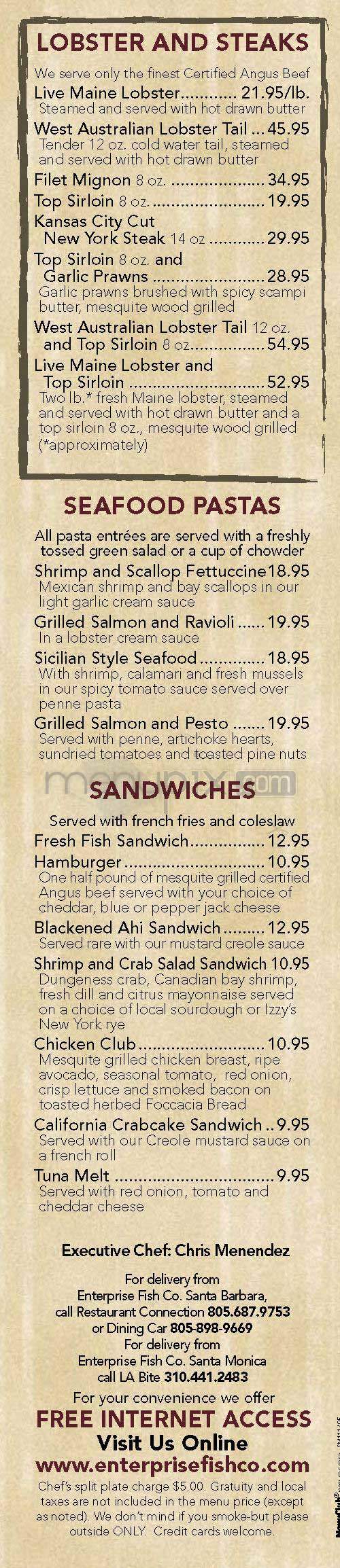 Enterprise Fish Co - Santa Monica, CA menu_pic