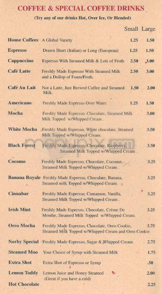 Equator Cafe - Pasadena, CA menu_pic