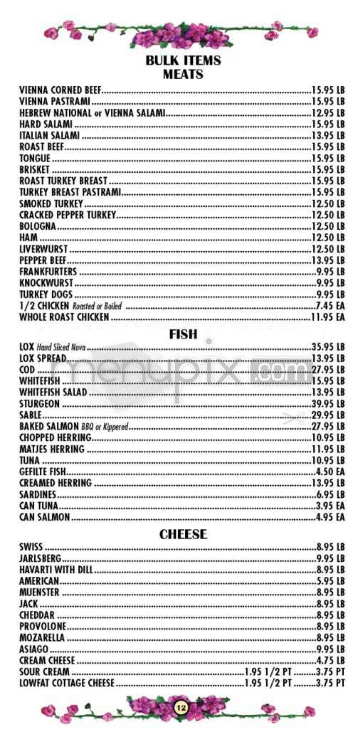 Factor's Famous Deli - Los Angeles, CA menu_pic