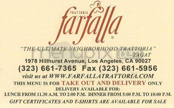 Farfalla - Los Angeles, CA menu_pic