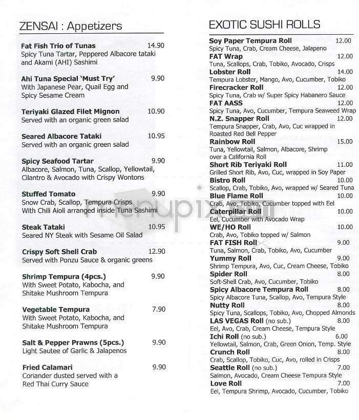 Fat Fish - West Hollywood, CA menu_pic