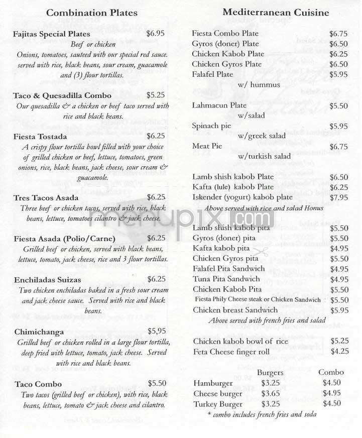 Fiesta Feast - Los Angeles, CA menu_pic