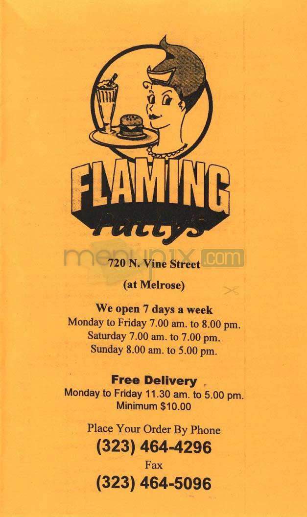 Flaming - Los Angeles, CA menu_pic