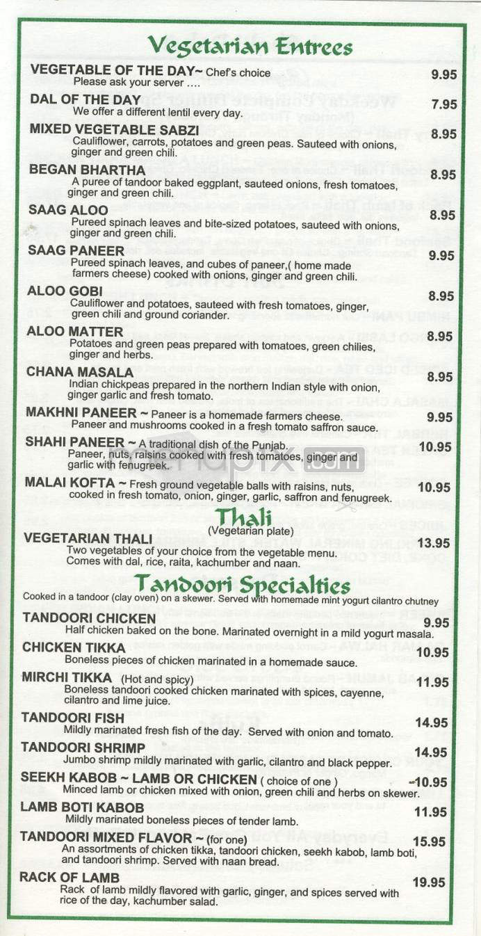 Flavor Of India - East Syracuse, NY menu_pic