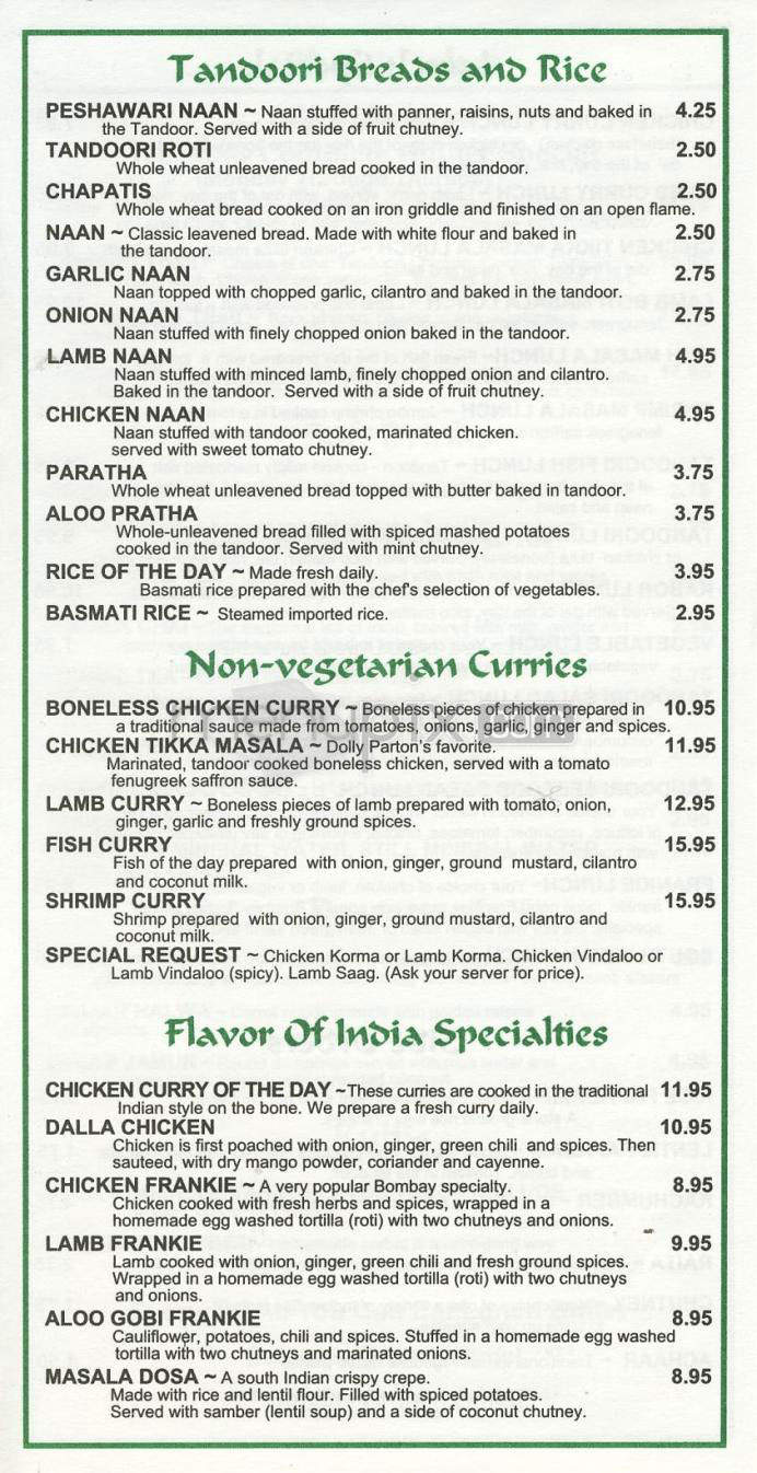 Flavor Of India - East Syracuse, NY menu_pic