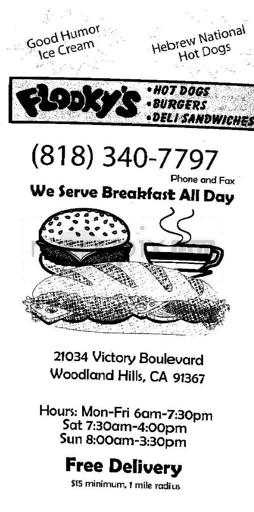 Flooky's - Woodland Hills, CA menu_pic