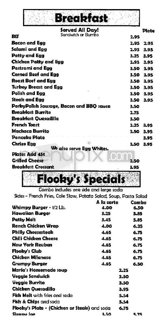 Flooky's - Woodland Hills, CA menu_pic