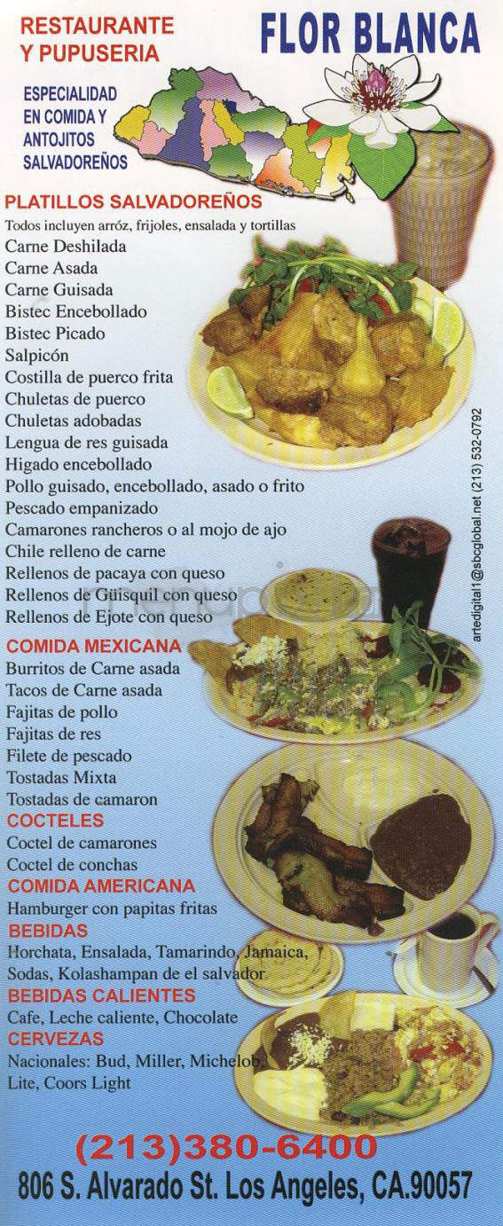 Flor Blanca - Los Angeles, CA menu_pic