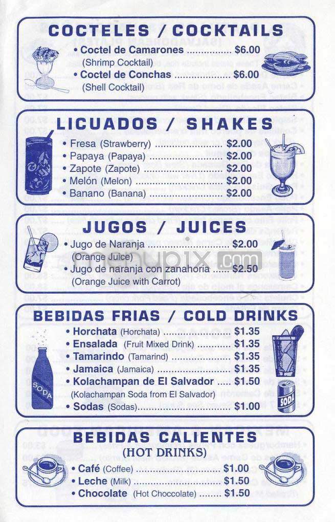 Flor Blanca - Los Angeles, CA menu_pic