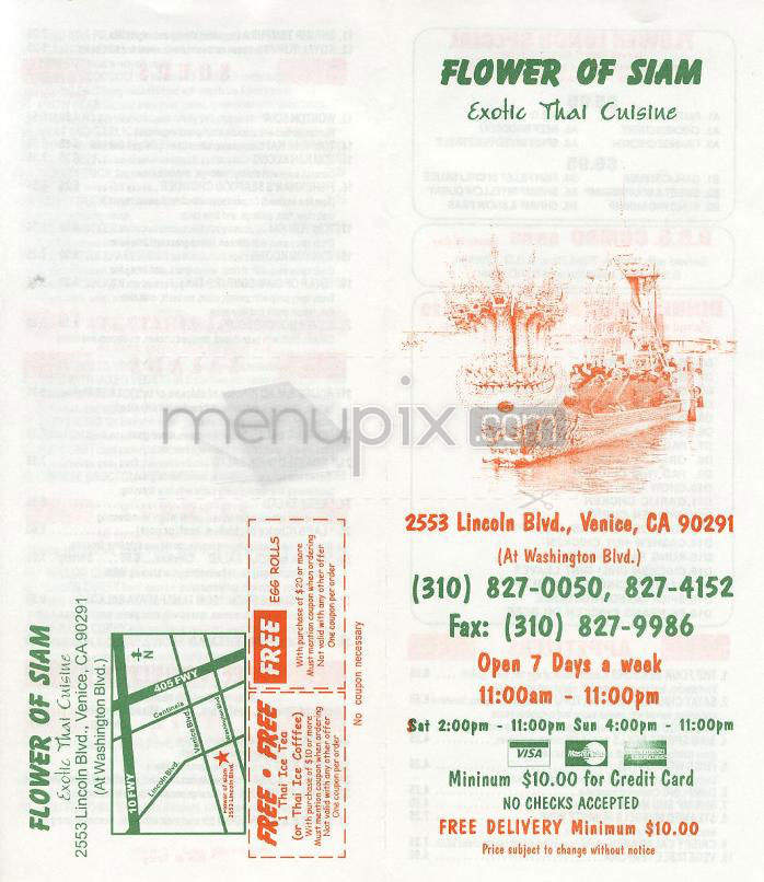 Flower Of Siam - Venice, CA menu_pic