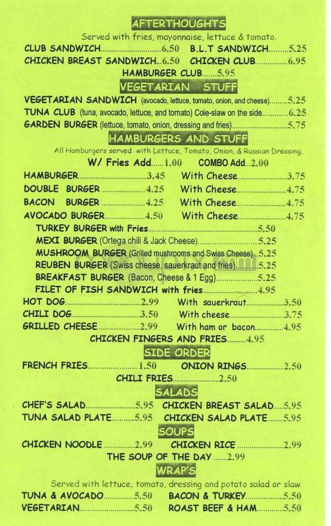 Fonzy's - West Hollywood, CA menu_pic