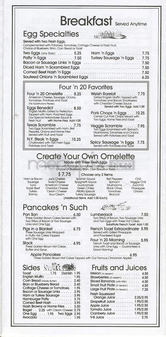 Four 'n 20 Restaurant & Pie - Sherman Oaks, CA menu_pic