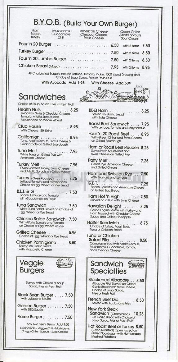 Four 'n 20 Restaurant & Pie - Sherman Oaks, CA menu_pic