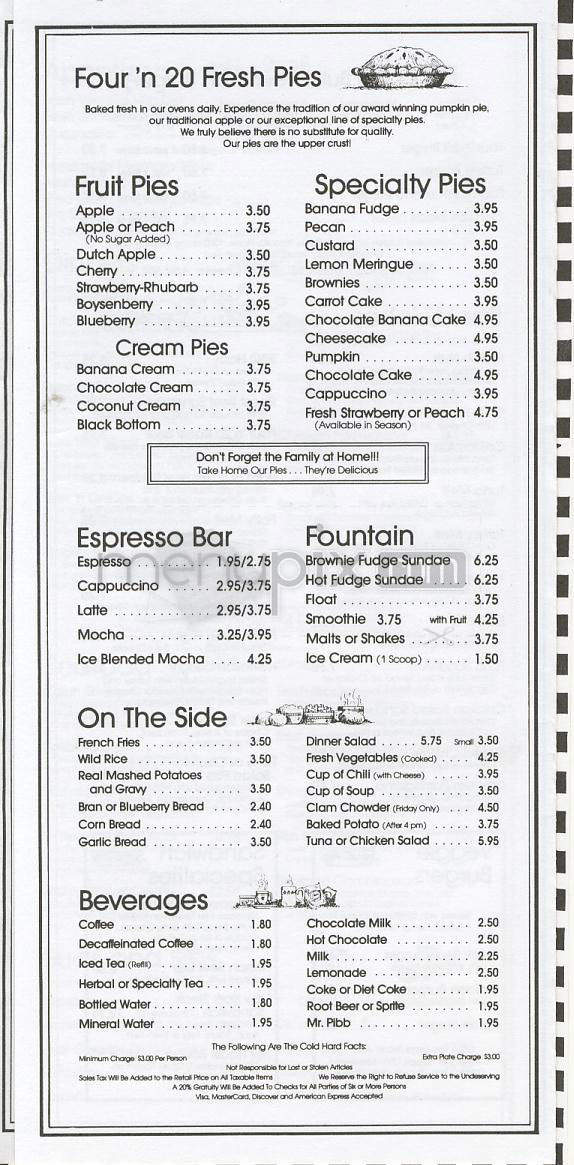 Four 'n 20 Restaurant & Pie - Sherman Oaks, CA menu_pic