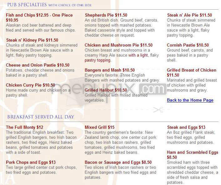 The Fox & Hounds - Studio City, CA menu_pic