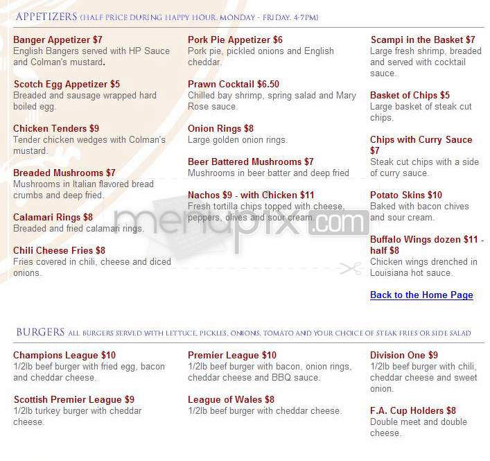The Fox & Hounds - Studio City, CA menu_pic