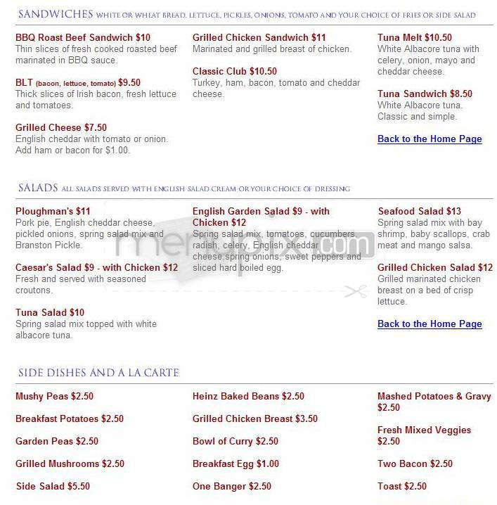 The Fox & Hounds - Studio City, CA menu_pic