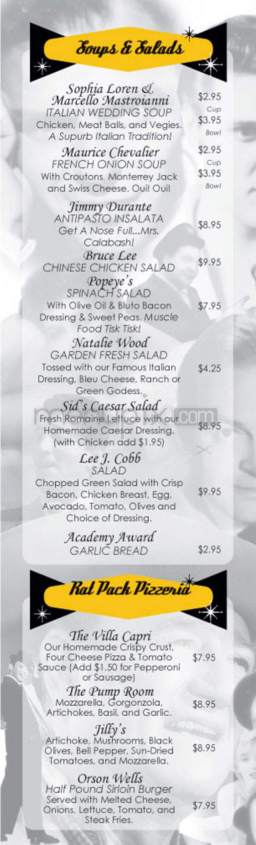 Frank & Dean's Restaurant - Pasadena, CA menu_pic