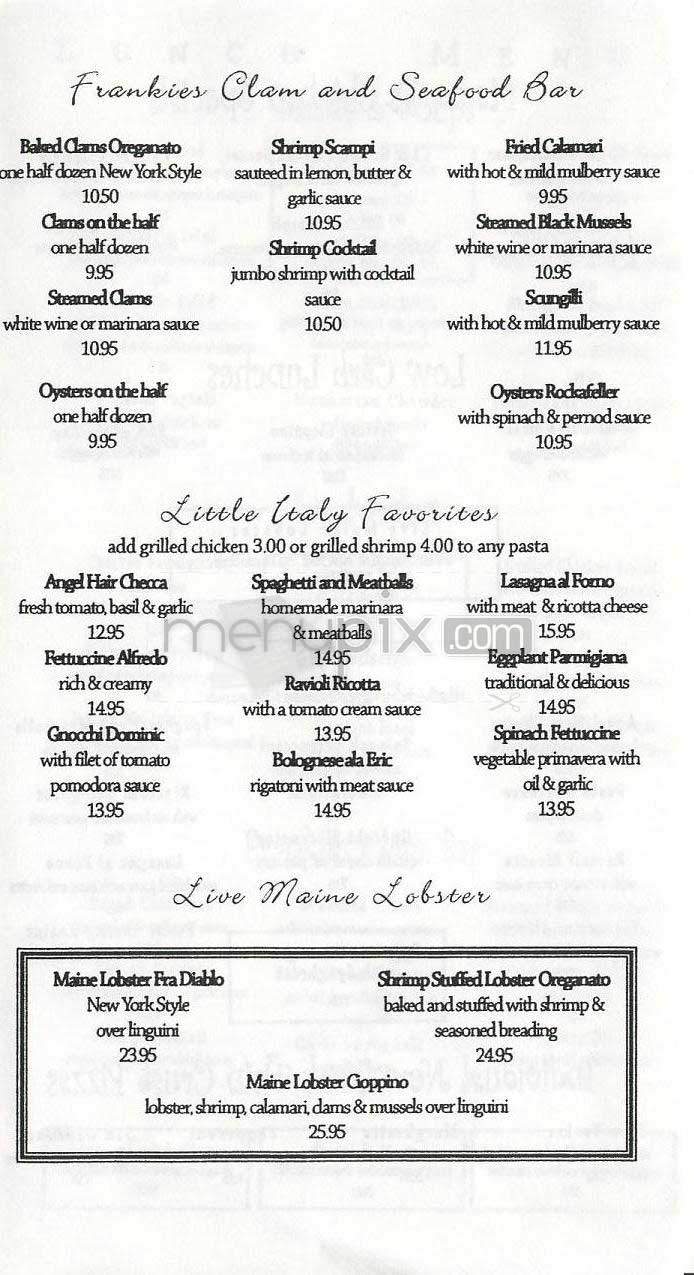 Frankies - West Hollywood, CA menu_pic
