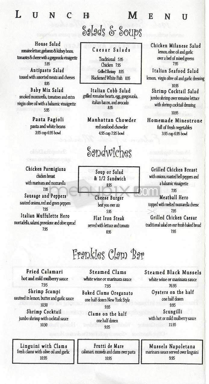 Frankies - West Hollywood, CA menu_pic