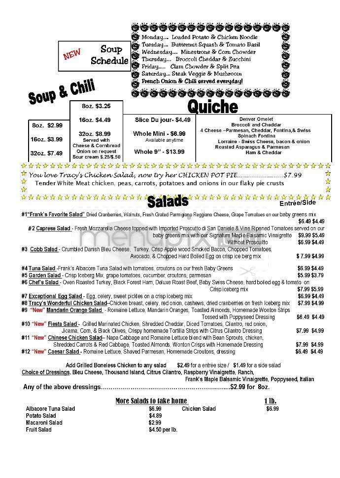 Frank's Famous Kitchen & Bkry - Glendale, CA menu_pic