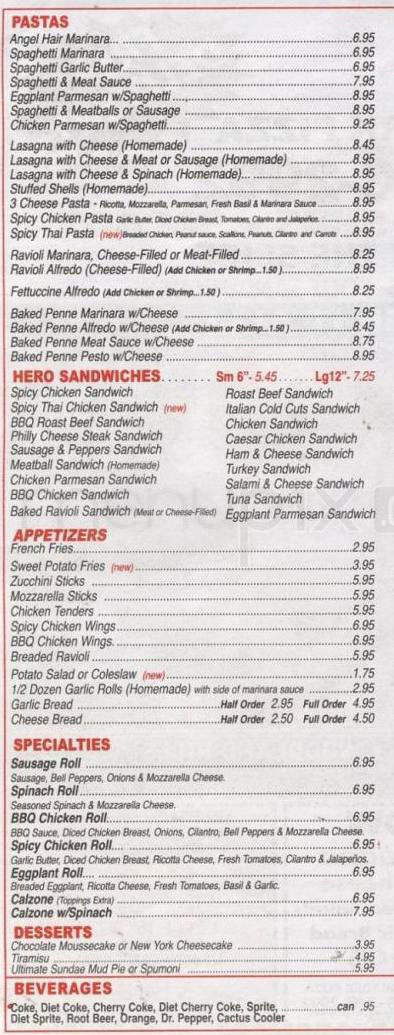 Fratelli's New York Pizza - Woodland Hills, CA menu_pic