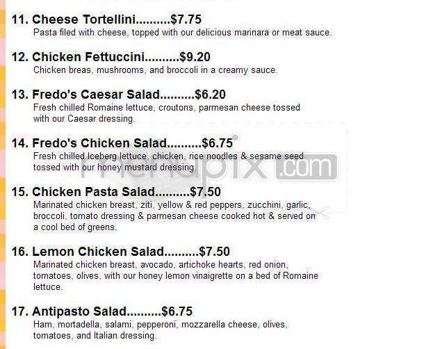 Fredo's Pizzeria - Pasadena, CA menu_pic