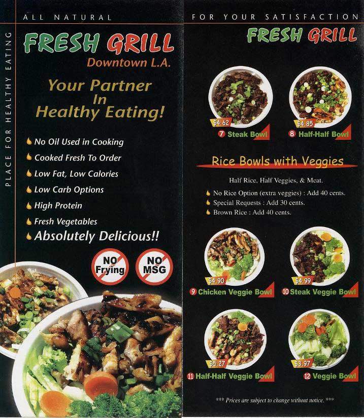 Fresh Grill - Los Angeles, CA menu_pic