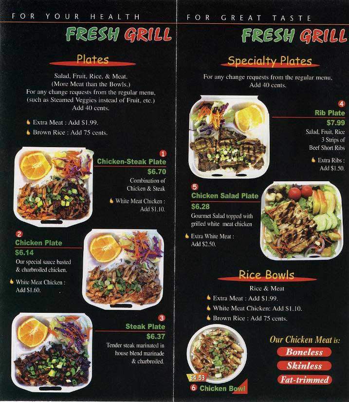 Fresh Grill - Los Angeles, CA menu_pic