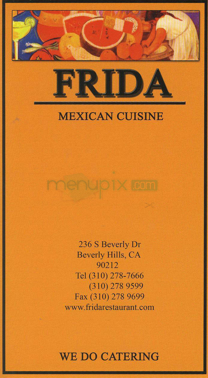 Frida Mexican Cuisine - Beverly Hills, CA menu_pic