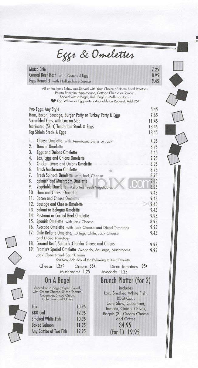 Fromin's - Santa Monica, CA menu_pic
