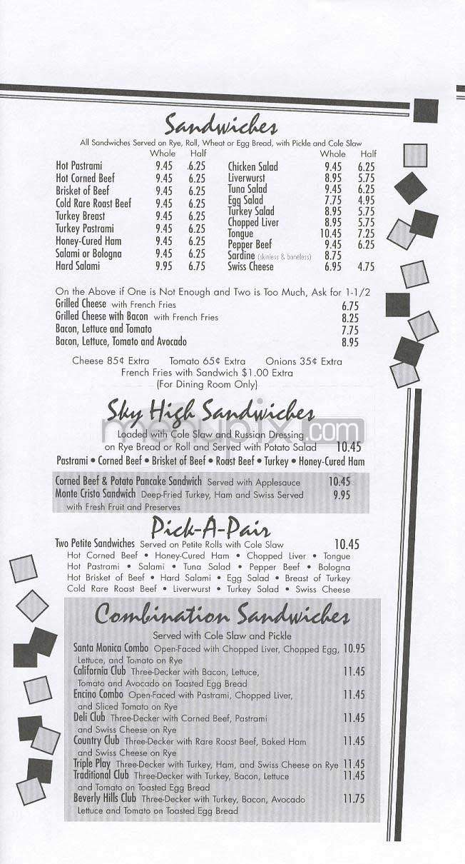 Fromin's - Santa Monica, CA menu_pic